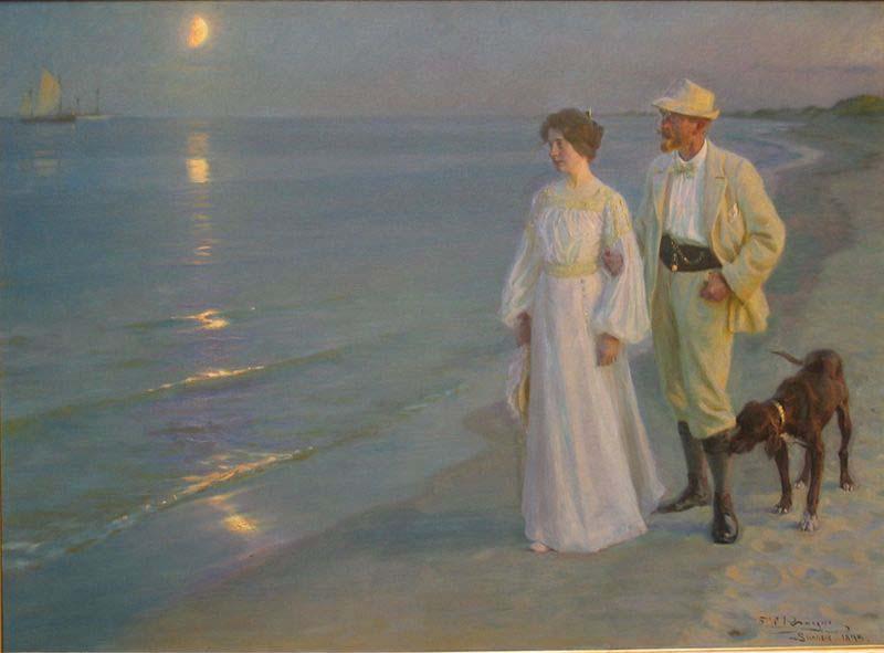 Peder Severin Kroyer Artist and his wife oil painting picture